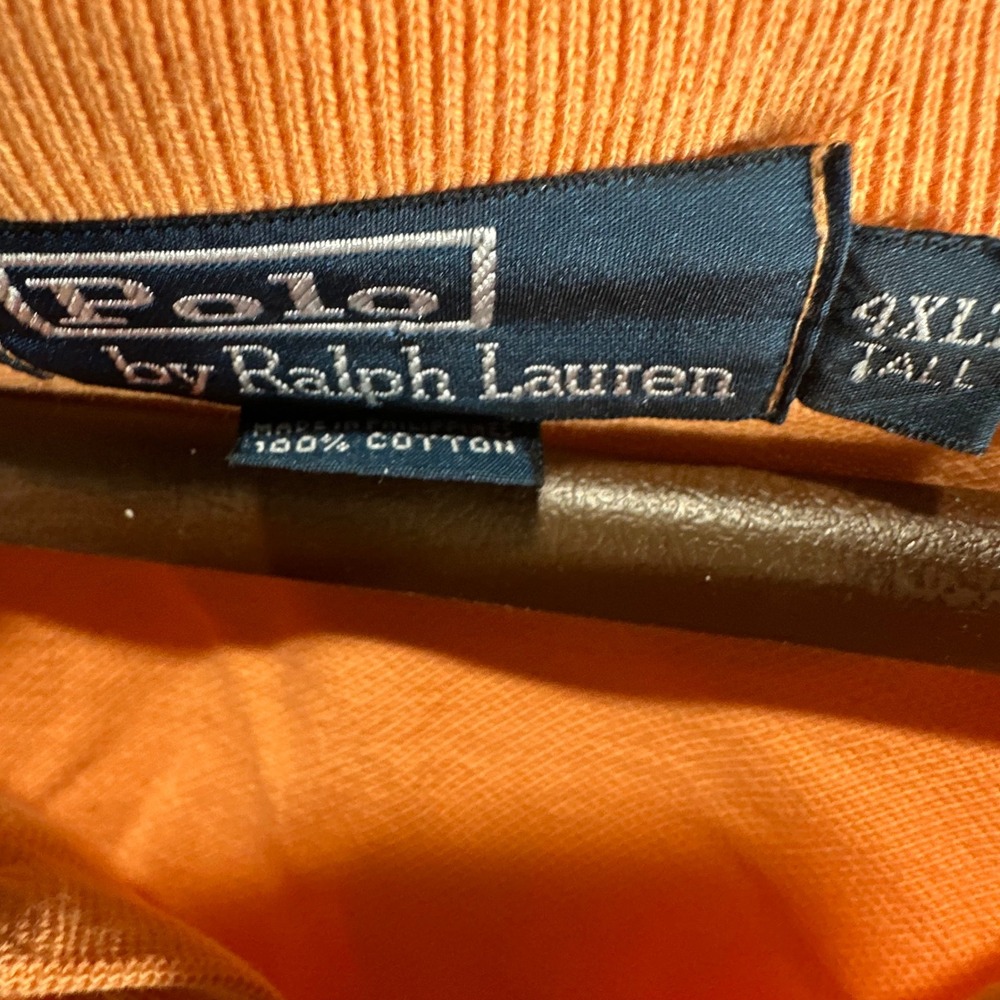 Polo Ralph Lauren Mens 4XLT Tall Orange Short Sleeve Golf Polo Shirt - Picture 3 of 8